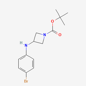 molecular formula C14H19BrN2O2 B1504644 叔丁基3-(4-溴苯胺)氮杂环丁烷-1-羧酸酯 CAS No. 887579-54-6