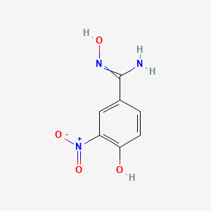 molecular formula C7H7N3O4 B15046581 N,4-dihydroxy-3-nitrobenzene-1-carboximidamide 