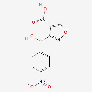 molecular formula C11H8N2O6 B15046710 3-[Hydroxy(4-nitrophenyl)methyl]isoxazole-4-carboxylic Acid 