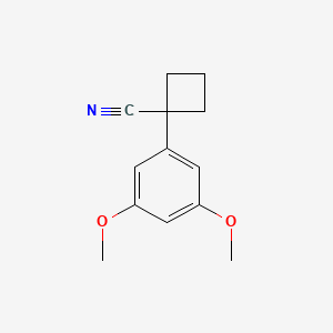 molecular formula C13H15NO2 B15046794 1-(3,5-Dimethoxyphenyl)cyclobutanecarbonitrile 