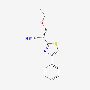 molecular formula C14H12N2OS B15046801 3-ethoxy-2-(4-phenyl-1,3-thiazol-2-yl)prop-2-enenitrile 