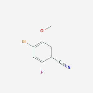 molecular formula C8H5BrFNO B15046827 4-Bromo-2-fluoro-5-methoxybenzonitrile 