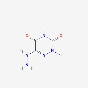 molecular formula C5H9N5O2 B15046873 6-Hydrazinyl-2,4-dimethyl-2,3,4,5-tetrahydro-1,2,4-triazine-3,5-dione 