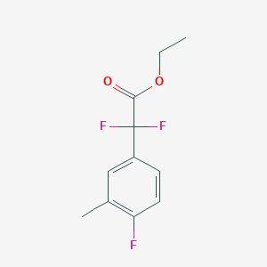 molecular formula C11H11F3O2 B15046976 Ethyl 2,2-difluoro-2-(4-fluoro-3-methylphenyl)acetate 