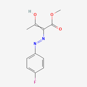 molecular formula C11H11FN2O3 B15047353 Methyl 2-[2-(4-fluorophenyl)diazen-1-yl]-3-hydroxybut-2-enoate 