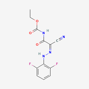 ethyl N-[(E)-cyano[2-(2,6-difluorophenyl)hydrazin-1-ylidene]carbonyl]carbamate