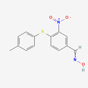 N-({4-[(4-methylphenyl)sulfanyl]-3-nitrophenyl}methylidene)hydroxylamine