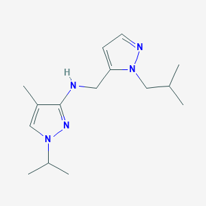 4-methyl-N-{[1-(2-methylpropyl)-1H-pyrazol-5-yl]methyl}-1-(propan-2-yl)-1H-pyrazol-3-amine