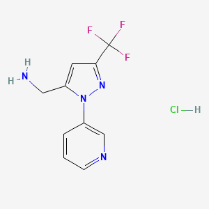 (1-(pyridin-3-yl)-3-(trifluoromethyl)-1H-pyrazol-5-yl)methanamine hydrochloride