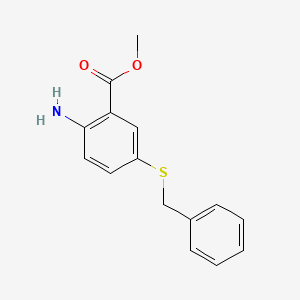 molecular formula C15H15NO2S B15047847 Methyl 2-amino-5-(benzylsulfanyl)benzoate 