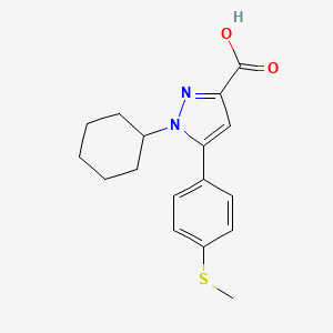 molecular formula C17H20N2O2S B1504785 1-Cyclohexyl-5-(4-methylsulfanyl-phenyl)-1H-pyrazole-3-carboxylic acid CAS No. 1017781-24-6