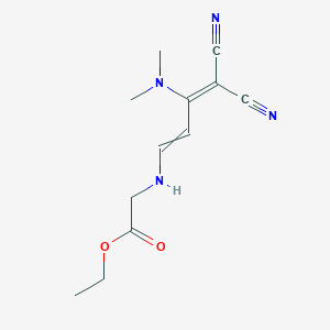 molecular formula C12H16N4O2 B15047912 Ethyl 2-{[4,4-dicyano-3-(dimethylamino)buta-1,3-dien-1-yl]amino}acetate 