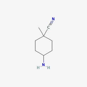 molecular formula C8H14N2 B15048044 cis-4-Amino-1-methyl-cyclohexanecarbonitrile 