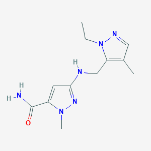 3-{[(1-ethyl-4-methyl-1H-pyrazol-5-yl)methyl]amino}-1-methyl-1H-pyrazole-5-carboxamide