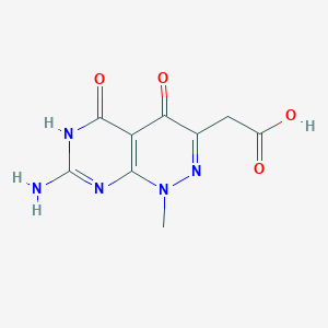 2-(7-Amino-1,4-dihydro-5-hydroxy-1-methyl-4-oxopyrimido[4,5-c]pyridazin-3-yl)acetic acid