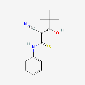 2-(2,2-Dimethylpropanoyl)-3-(phenylamino)-3-sulfanylprop-2-enenitrile