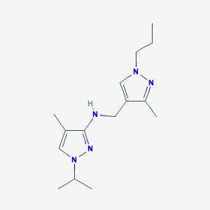 4-methyl-N-[(3-methyl-1-propyl-1H-pyrazol-4-yl)methyl]-1-(propan-2-yl)-1H-pyrazol-3-amine