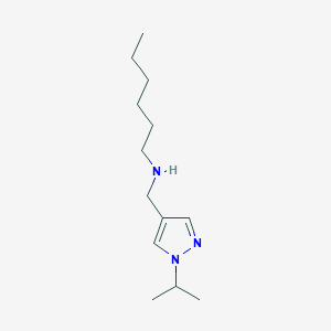 molecular formula C13H25N3 B15048442 hexyl({[1-(propan-2-yl)-1H-pyrazol-4-yl]methyl})amine 