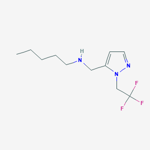 molecular formula C11H18F3N3 B15048526 pentyl({[1-(2,2,2-trifluoroethyl)-1H-pyrazol-5-yl]methyl})amine 