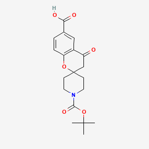 molecular formula C19H23NO6 B1504872 tert-Butyl 6-carboxy-4-oxospiro[chroman-2,4'-piperidine]-1'-carboxylate CAS No. 921760-85-2
