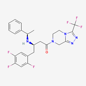 molecular formula C24H23F6N5O B1504874 (R)-3-[(R)-1-Phenylethylamino]-1-[3-(trifluoromethyl)-5,6,7,8-tetrahydro-1,2,4-triazolo[4,3-a]pyrazine-7-yl]-4-(2,4,5-trifluorophenyl)-1-butanone 