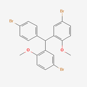 molecular formula C21H17Br3O2 B1504886 4-Bromo-2-((5-bromo-2-methoxyphenyl)(4-bromophenyl)methyl)-1-methoxybenzene CAS No. 951771-28-1