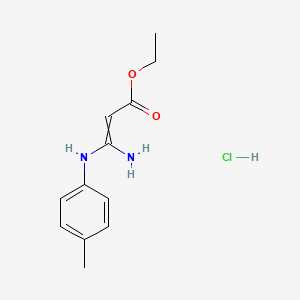 molecular formula C12H17ClN2O2 B15049122 Ethyl 3-amino-3-(4-tolylamino)acrylate hydrochloride 