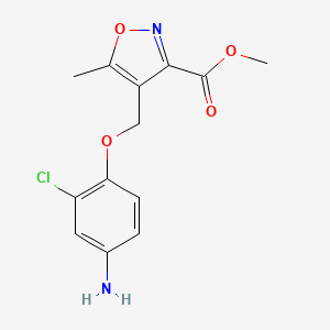 molecular formula C13H13ClN2O4 B15049400 Methyl 4-[(4-amino-2-chlorophenoxy)methyl]-5-methyl-1,2-oxazole-3-carboxylate 