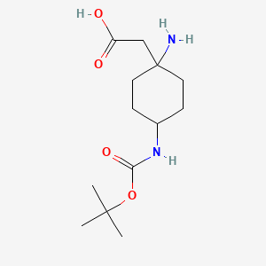 2-(1-Amino-4-(tert-butoxycarbonylamino)cyclohexyl)acetic acid