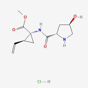 molecular formula C12H19ClN2O4 B15049974 methyl (1R,2S)-2-ethenyl-1-[(2S,4R)-4-hydroxypyrrolidine-2-amido]cyclopropane-1-carboxylate hydrochloride 