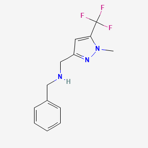 molecular formula C13H14F3N3 B15050093 benzyl({[1-methyl-5-(trifluoromethyl)-1H-pyrazol-3-yl]methyl})amine 