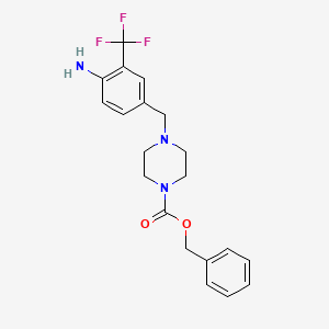 molecular formula C20H22F3N3O2 B1505040 4-(4-Cbz-piperazin-1-yl-methyl)-2-trifluoromethylaniline CAS No. 853297-17-3