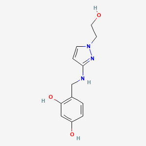 4-({[1-(2-hydroxyethyl)-1H-pyrazol-3-yl]amino}methyl)benzene-1,3-diol