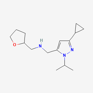 {[3-cyclopropyl-1-(propan-2-yl)-1H-pyrazol-5-yl]methyl}[(oxolan-2-yl)methyl]amine