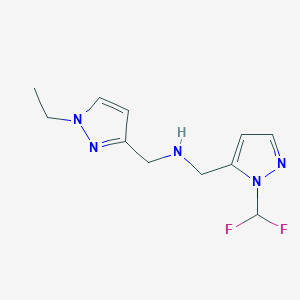 {[1-(difluoromethyl)-1H-pyrazol-5-yl]methyl}[(1-ethyl-1H-pyrazol-3-yl)methyl]amine