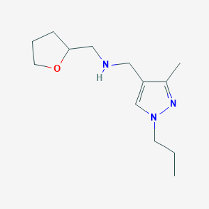 [(3-methyl-1-propyl-1H-pyrazol-4-yl)methyl][(oxolan-2-yl)methyl]amine