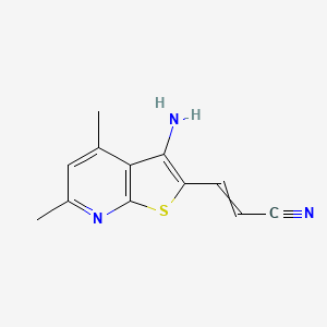 3-{3-Amino-4,6-dimethylthieno[2,3-b]pyridin-2-yl}prop-2-enenitrile