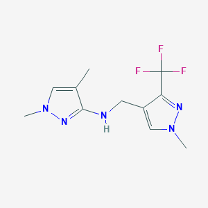 1,4-dimethyl-N-{[1-methyl-3-(trifluoromethyl)-1H-pyrazol-4-yl]methyl}-1H-pyrazol-3-amine