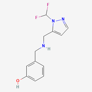 3-[({[1-(difluoromethyl)-1H-pyrazol-5-yl]methyl}amino)methyl]phenol