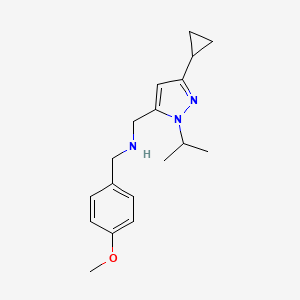 {[3-cyclopropyl-1-(propan-2-yl)-1H-pyrazol-5-yl]methyl}[(4-methoxyphenyl)methyl]amine