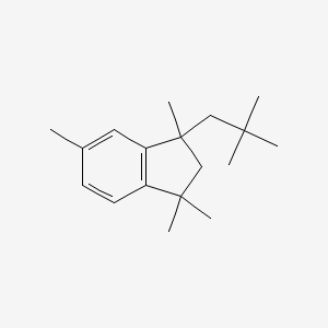 molecular formula C18H28 B1505112 3-(2,2-Dimethylpropyl)-1,1,3,5-tetramethyl-2,3-dihydro-1H-indene CAS No. 29577-16-0