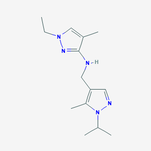 molecular formula C14H23N5 B15051169 1-ethyl-4-methyl-N-{[5-methyl-1-(propan-2-yl)-1H-pyrazol-4-yl]methyl}-1H-pyrazol-3-amine 