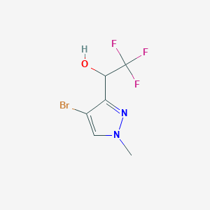 molecular formula C6H6BrF3N2O B15051179 1-(4-bromo-1-methyl-1H-pyrazol-3-yl)-2,2,2-trifluoroethanol 