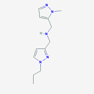 molecular formula C12H19N5 B15051187 1-(1-Methyl-1H-pyrazol-5-yl)-N-((1-propyl-1H-pyrazol-3-yl)methyl)methanamine 