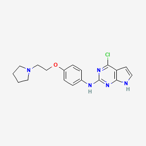 molecular formula C18H20ClN5O B1505119 4-chloro-N-(4-(2-(pyrrolidin-1-yl)ethoxy)phenyl)-7H-pyrrolo[2,3-d]pyrimidin-2-amine CAS No. 1142945-83-2