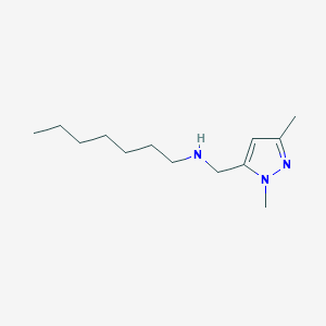 molecular formula C13H25N3 B15051223 [(1,3-dimethyl-1H-pyrazol-5-yl)methyl](heptyl)amine 