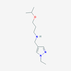 molecular formula C12H23N3O B15051302 [(1-ethyl-1H-pyrazol-4-yl)methyl][3-(propan-2-yloxy)propyl]amine 