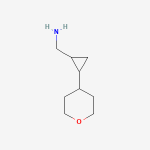 molecular formula C9H17NO B15051314 [2-(Oxan-4-yl)cyclopropyl]methanamine 