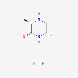 molecular formula C6H13ClN2O B15051385 (3S,6S)-3,6-Dimethylpiperazin-2-one hydrochloride 