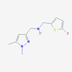 molecular formula C11H14FN3S B15051456 [(1,5-dimethyl-1H-pyrazol-3-yl)methyl][(5-fluorothiophen-2-yl)methyl]amine 